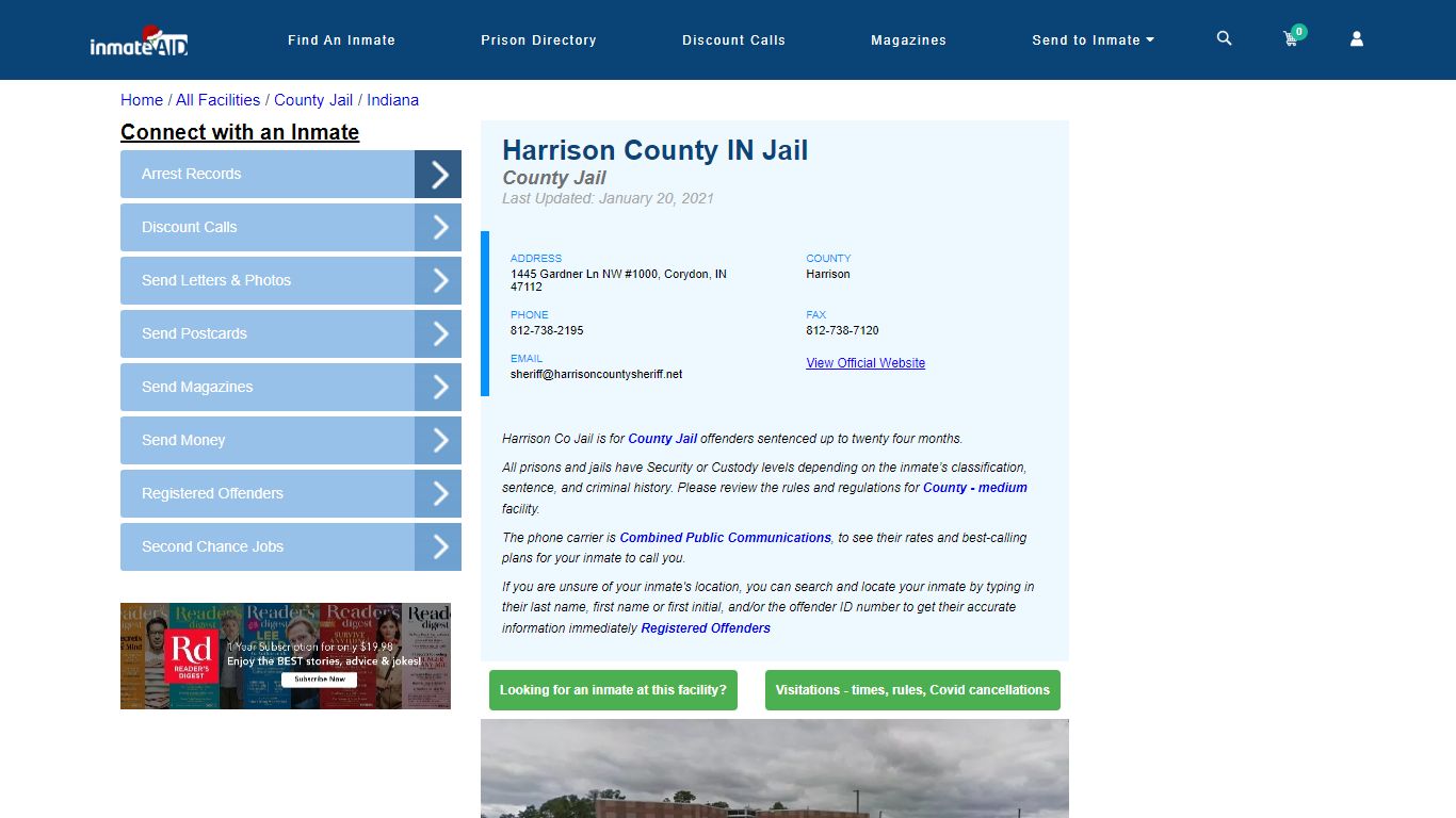 Harrison County IN Jail - Inmate Locator - Corydon, IN